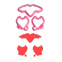 Каттеры (вырубка) для полимерной глины, пластики Сердце с крыльями и сердуе с рожками, ангел и чертенок, 3 штуки
