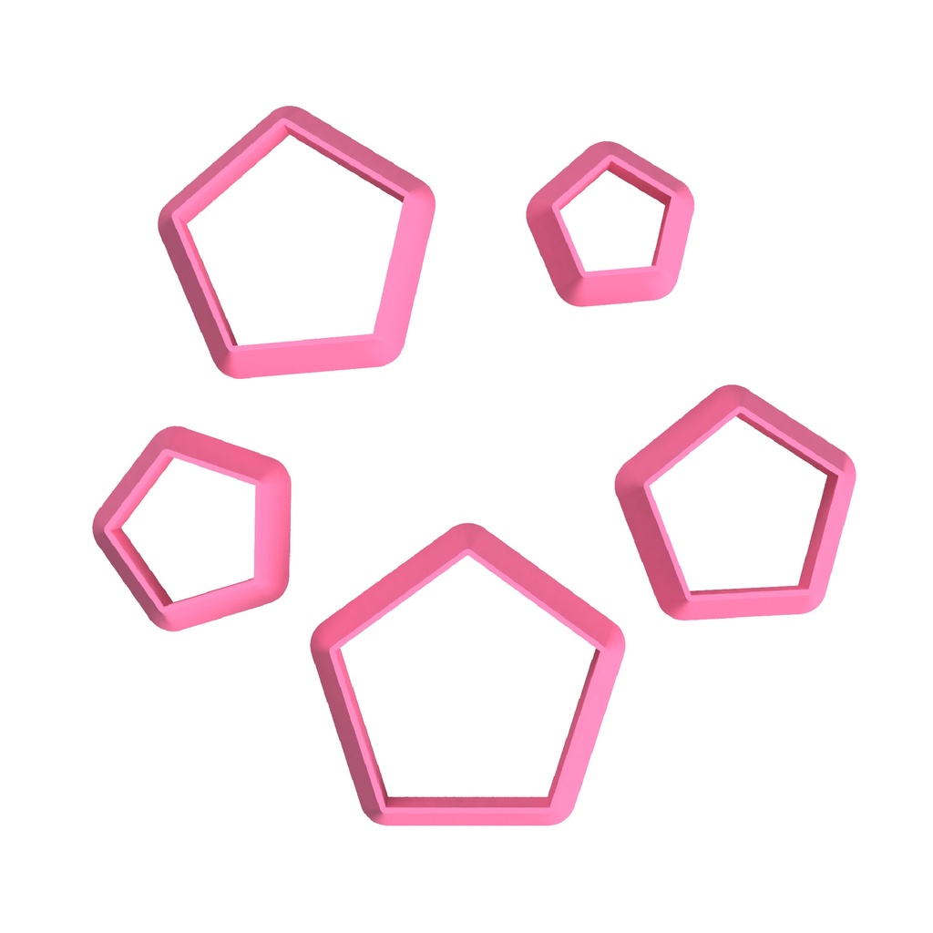 Каттеры (вырубка) для полимерной глины, пластики Базовые формы Пять пятиугольников