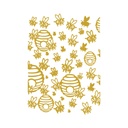 Декоративная калька (веллум) Пчелки, пчелы, с золотым и серебряным тиснением, формат А4
