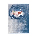 Набор декупажных рисовых карт Новый год в синем цвете, 5 листов, формат А5