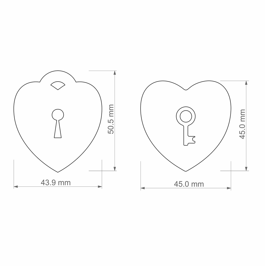Каттеры (вырубка) для сережек &quot;Сердце с ключом и сердце с замком&quot;