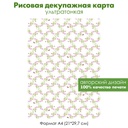 Декупажная рисовая карта Винтажные цветы, божьи коровки, розовые цветы, орнамент из цветов, формат А4