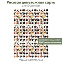 Декупажная рисовая карта Ягоды вишни и черешни, формат А4