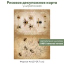 Декупажная рисовая карта Винтажные пчелы, формат А4