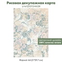 Декупажная рисовая карта Винтажные цветы, гобелен, формат А4