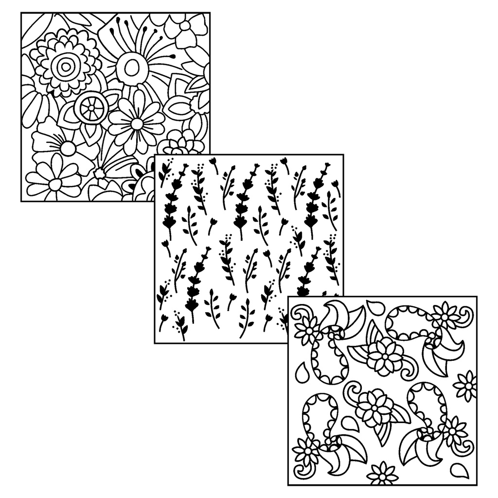 Набор штампов (текстурных ковриков) для полимерной глины, 3 шт.