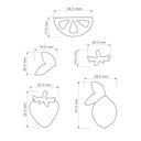 Каттеры (вырубка) для полимерной глины, пластики, для украшений, сережек, бижутерии Лимоны, дольки лимонов, клубника, листочки