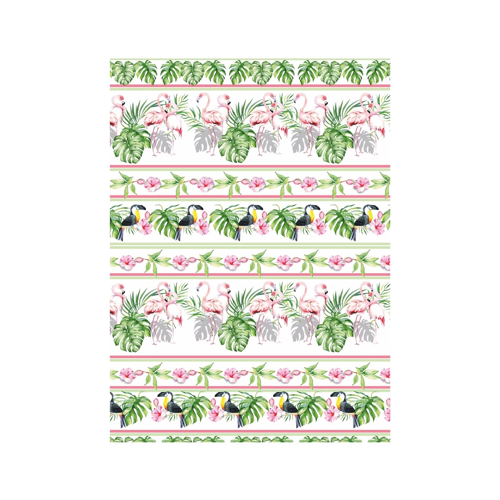 Набор декупажных карт Монстера, тропические цветы, 5 листов, формат А4