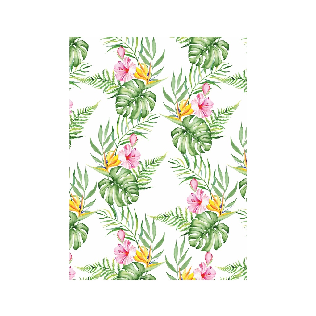 Набор декупажных карт Монстера, тропические цветы, 5 листов, формат А4