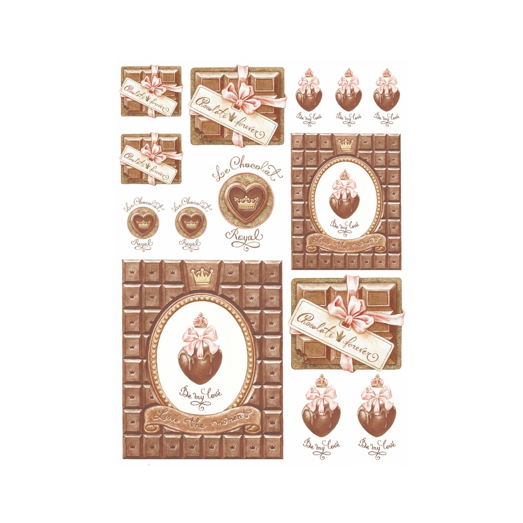 Набор декупажных карт Шоколад и шоколадные конфеты, 5 листов, формат А4