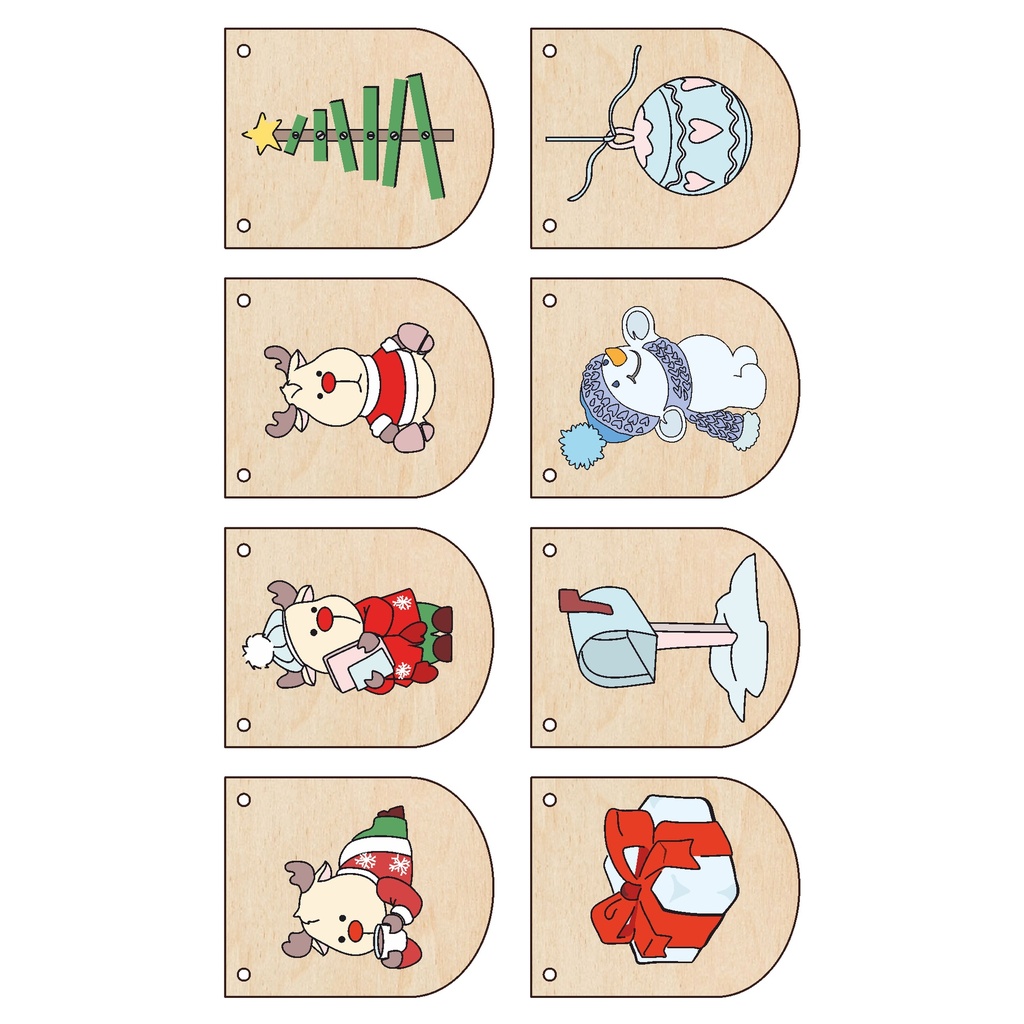 Набор декупажных карт Гирлянда новогодние флажки, 5 листов, формат А4