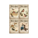 Набор декупажных карт Винтажные открытки с зимними птицами, 5 листов, формат А4