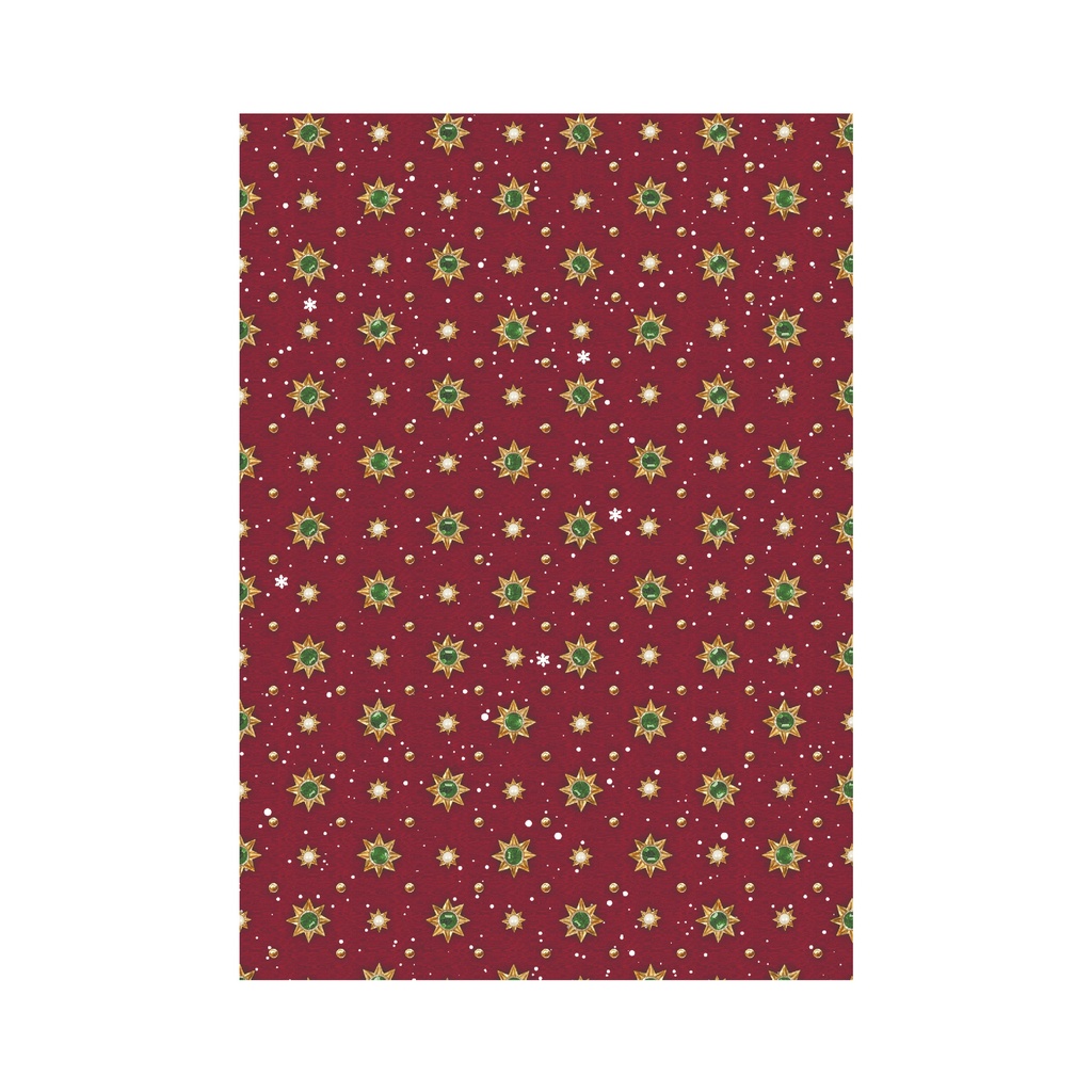 Набор декупажных карт Звезды на красном и зеленом, 5 листов, формат А4