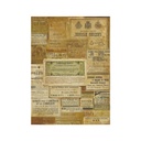 Набор декупажных карт Старые газетные объявления, 5 листов, формат А4