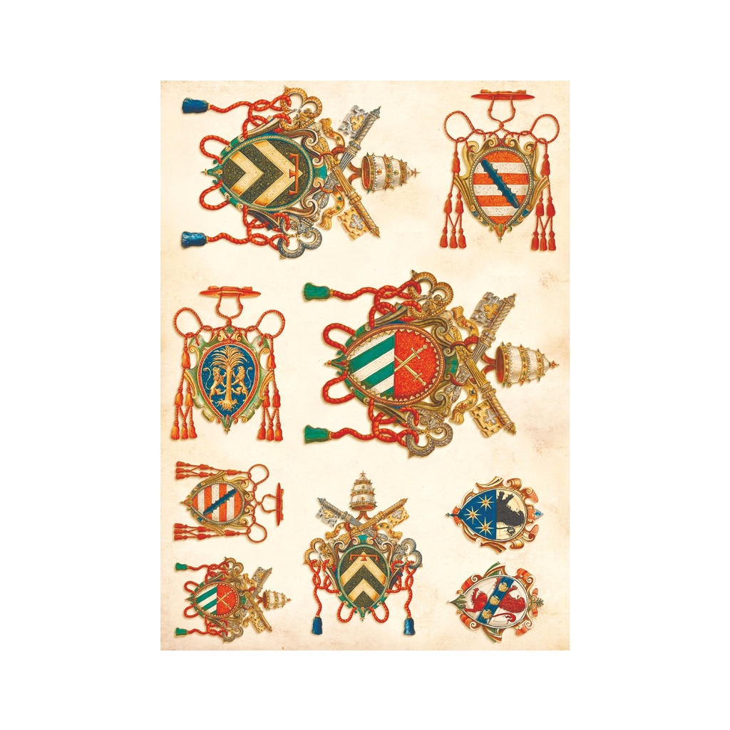 Набор декупажных карт Коллекция гербов, 5 листов, формат А4