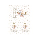 Набор декупажных карт Винтажные птицы с коронами и сердечками, 5 листов, формат А4