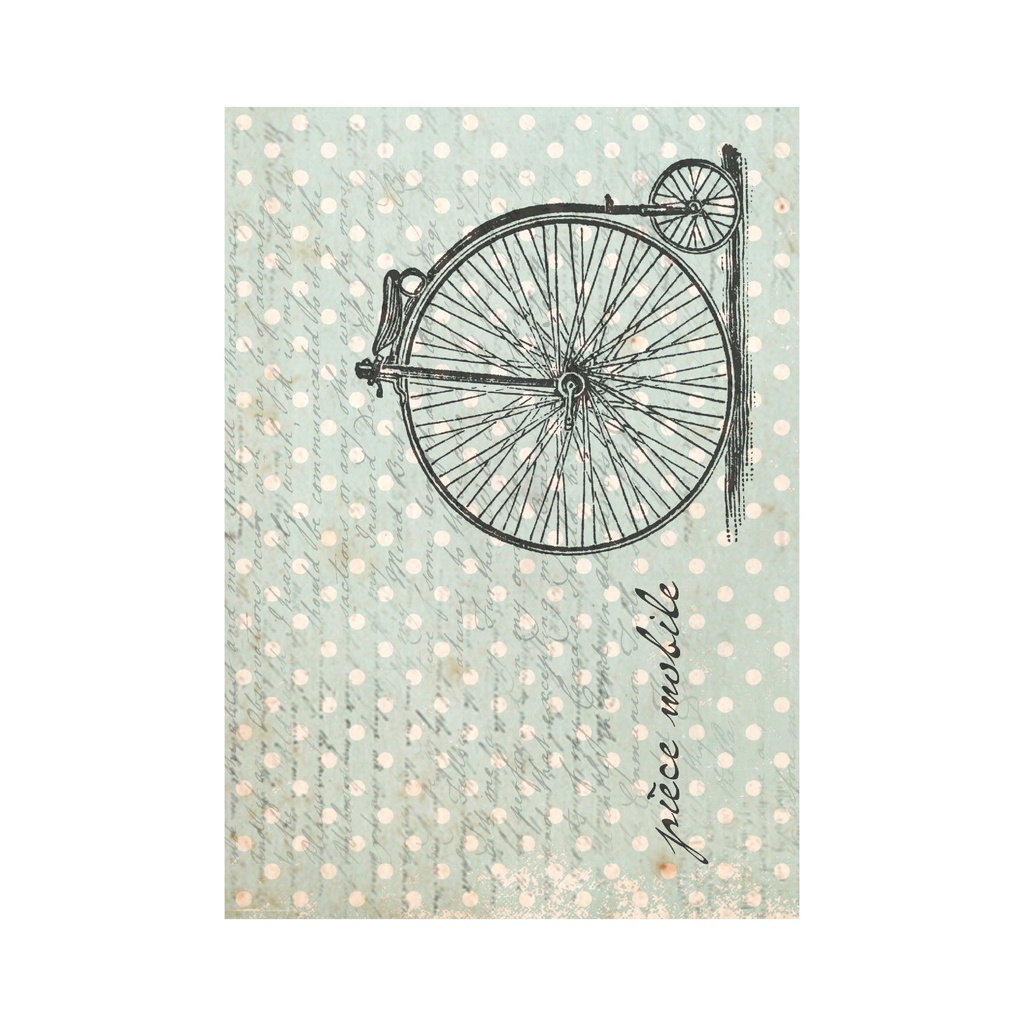 Набор декупажных карт Старый велосипед и розы, 5 листов, формат А4