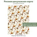 Декупажная рисовая карта Груши, улитки, ракушки, вишни, формат А4