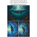 Декупажная рисовая карта Киты, формат А4